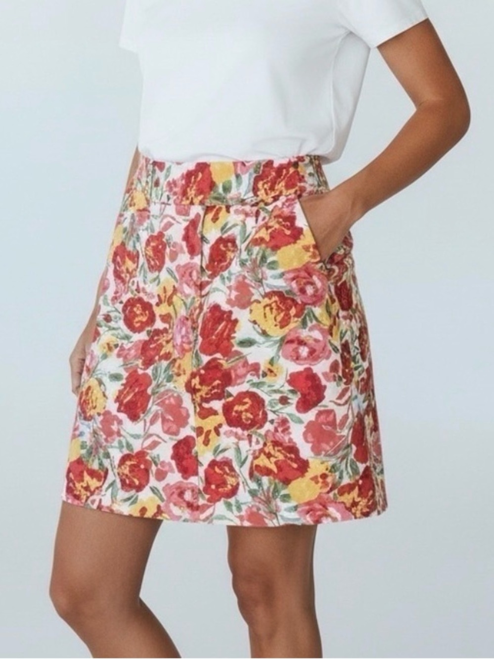 LOFT Womens Skirt Size 6 Red
Floral Stretch Colorful
Modern Straight Pencil